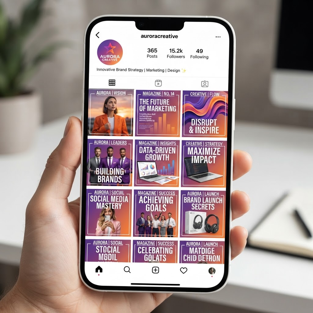 Perfil do Instagram com posts de marca consistente