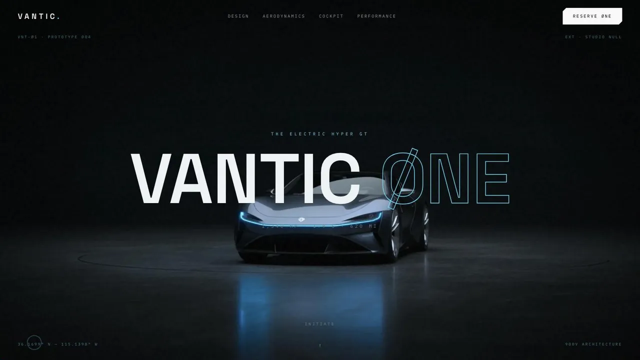 Vantic — Electric Vehicle Experience template preview