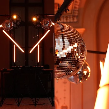 Setup DJ e dettaglio palla specchiata