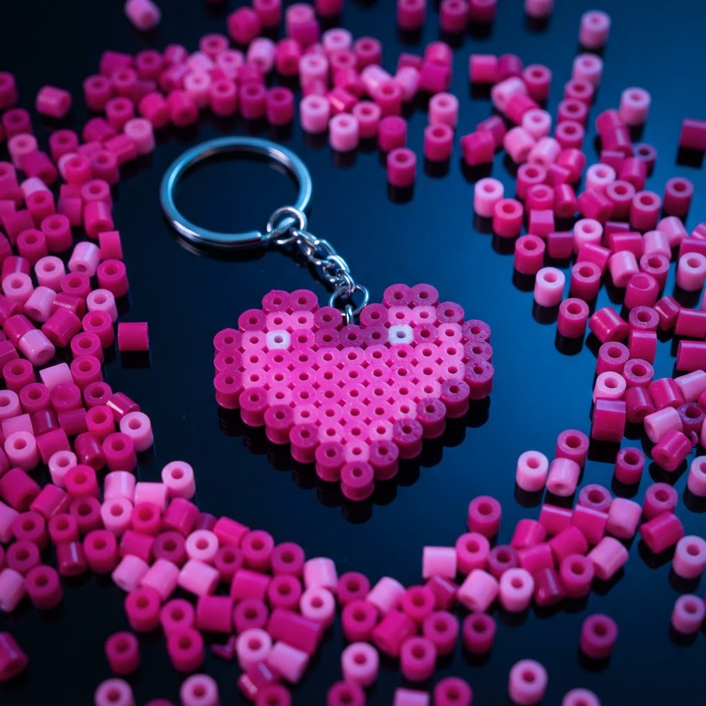 Pixel Heart Keychain