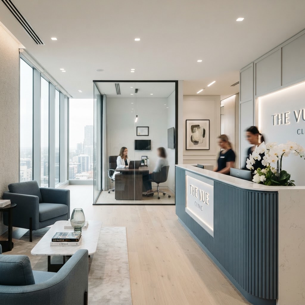 Modern upscale medical practice reception