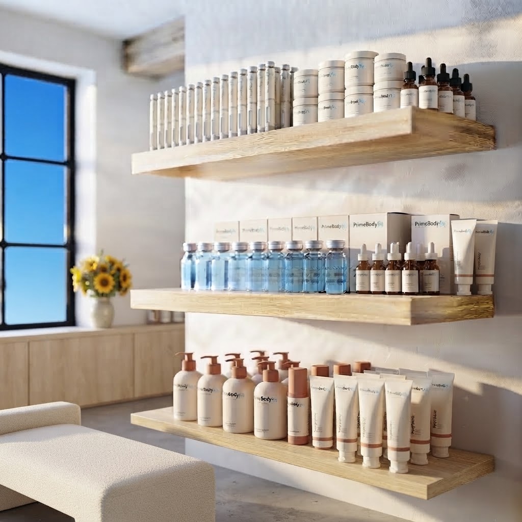 Nordic clinic display room stocked with the Aventa line