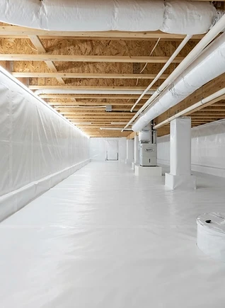 Clean, encapsulated crawlspace