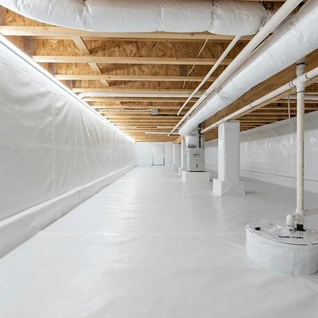 Clean, encapsulated crawlspace
