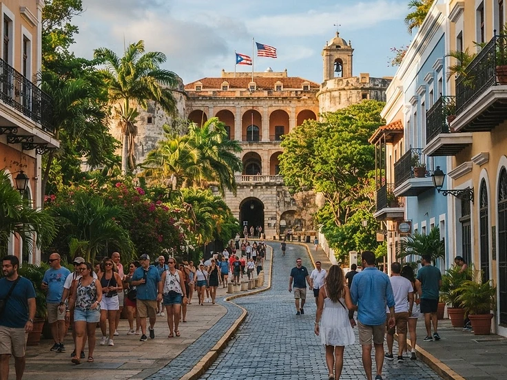 Promenade leading toward a colonial building