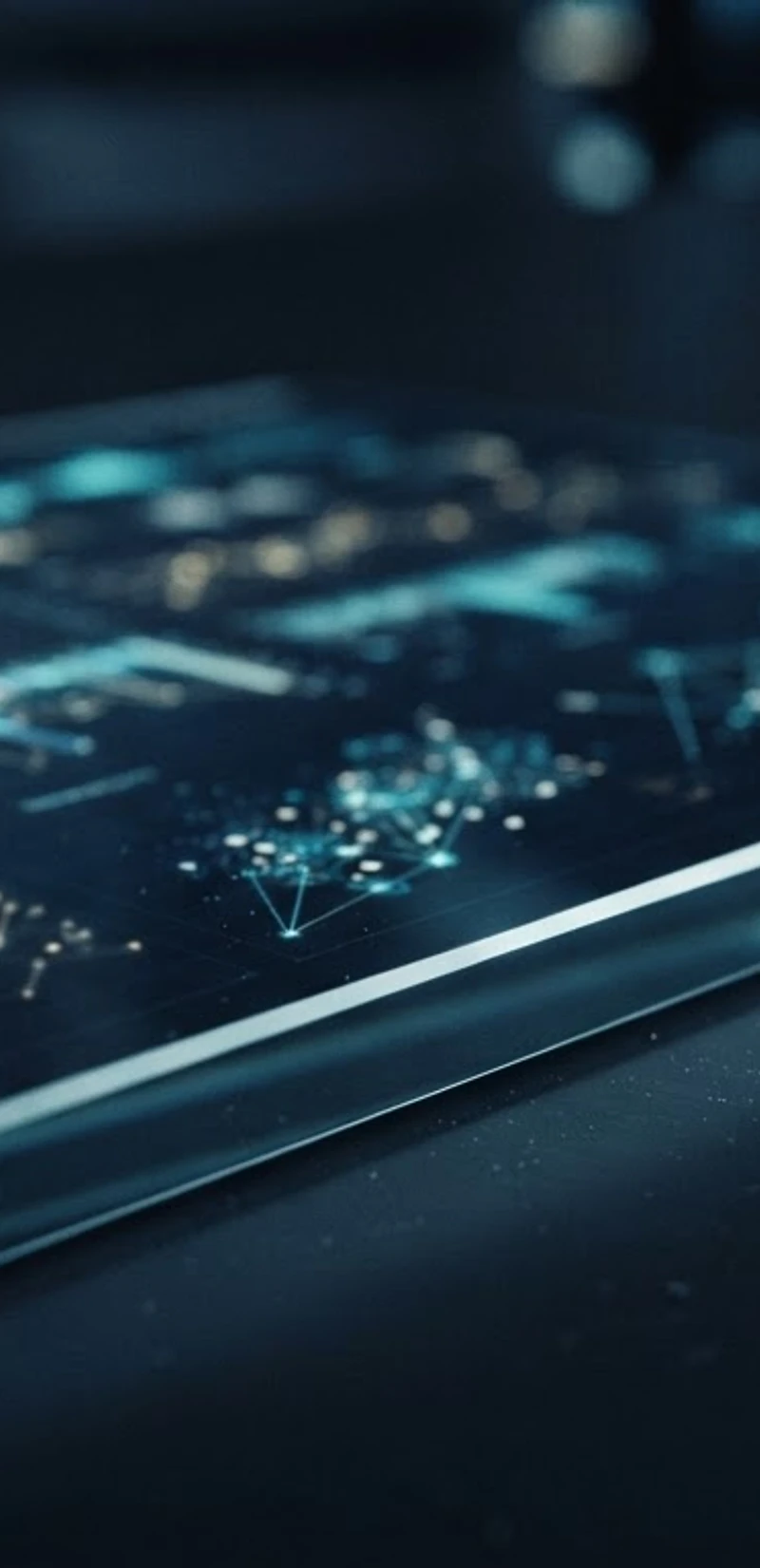Data visualization analytics glass surface