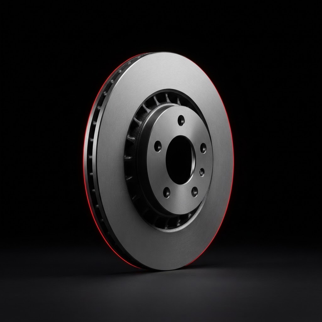 Rotor Hero Option A — red rim, three-quarter