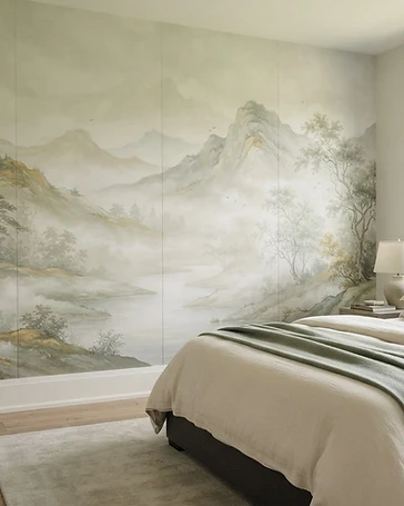 Hand-painted mural installed in a master bedroom in Southlake, Texas