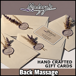 Madara's Hand Crafted Gift Card - Back Massage