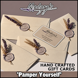 Madara's Hand Crafted Gift Card - 'Pamper Yourself'