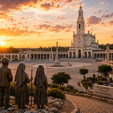 Santuário de Fátima ao pôr-do-sol