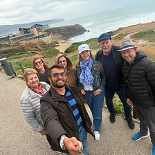 Selfie de grupo no miradouro