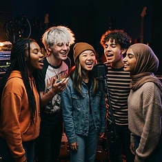 Teens singing in harmony at Voice Jam