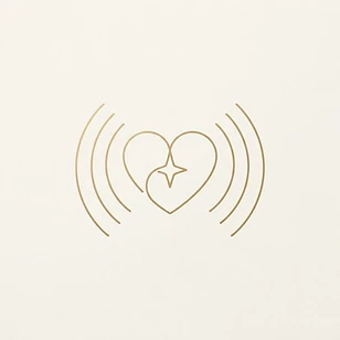 Line art illustration of a heart with a spark