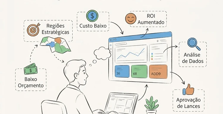 Como priorizar lances em regiões estratégicas com baixo orçamento