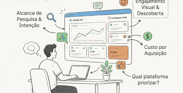 Google Ads ou Instagram Ads: escolha certa para 2026