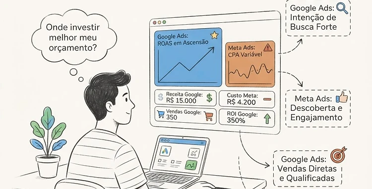 Quando o Google Ads supera o Meta Ads para gerar vendas