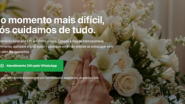 Página de conversão de atendimento funerário 24 horas