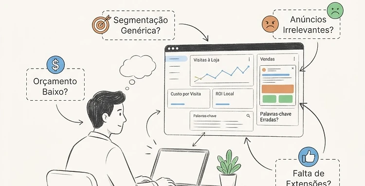 Google Ads para lojas físicas: 8 erros que afastam os clientes