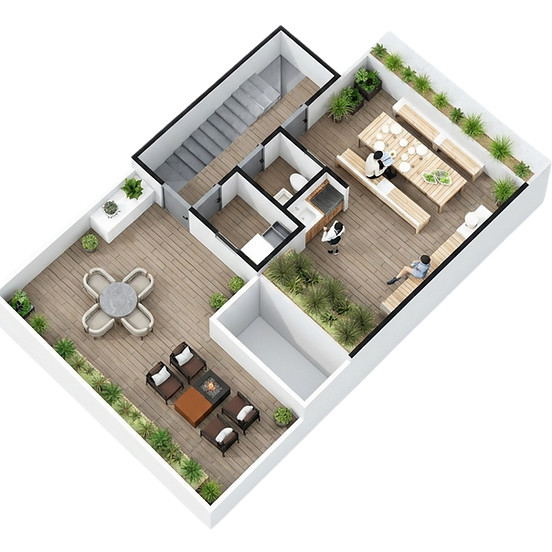 Plano Nivel roof garden — Montebello