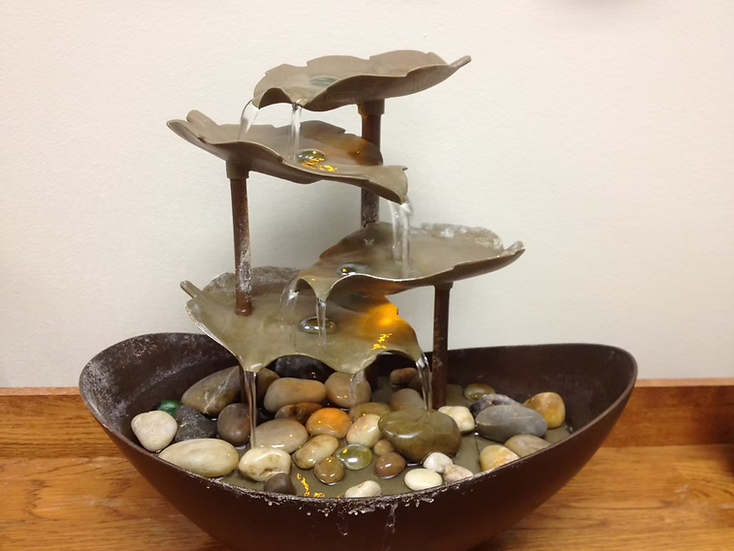Small indoor water fountain inside the counseling office