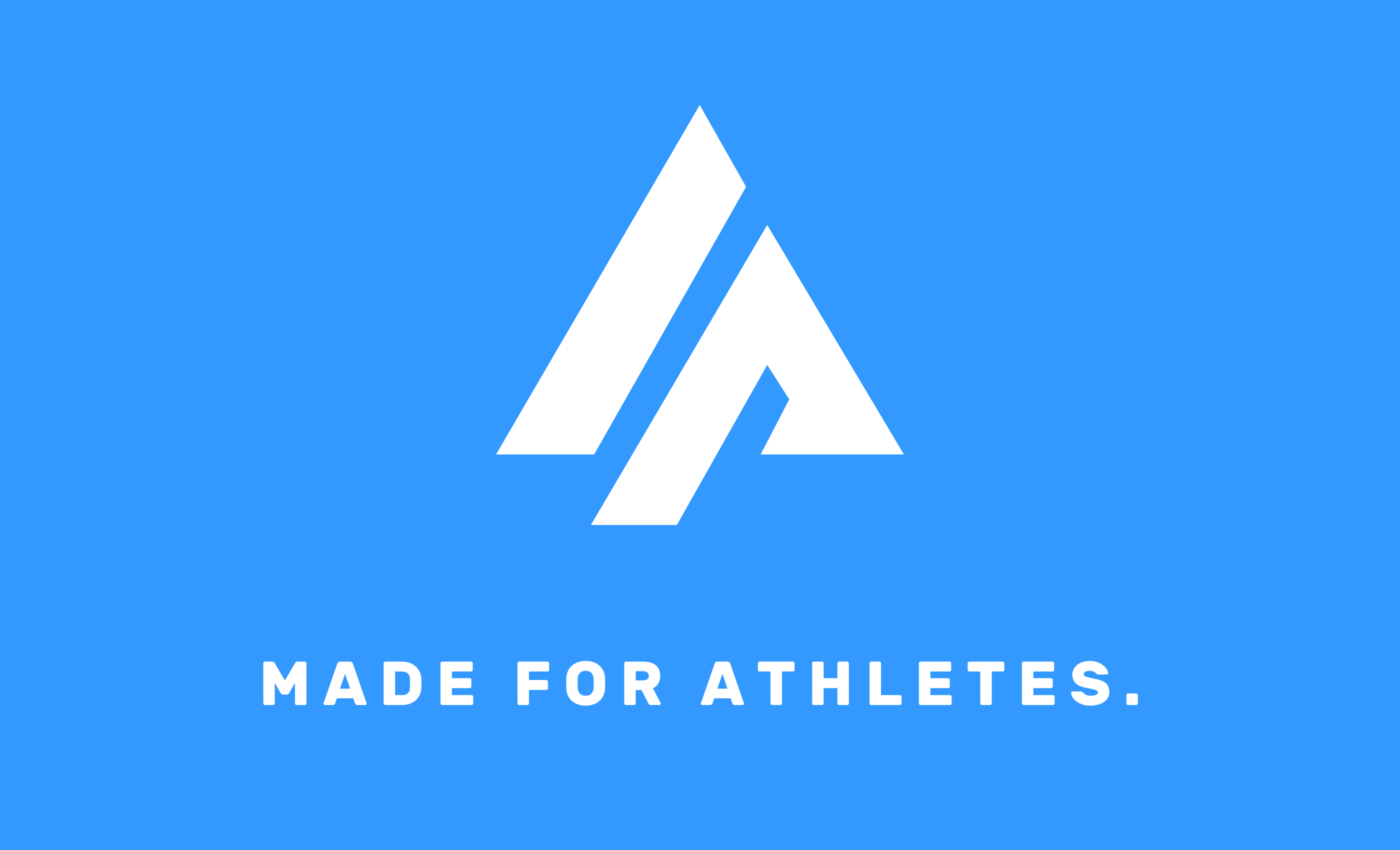 AthleticPeak Pro badge with white mark and "MADE FOR ATHLETES." text on blue
