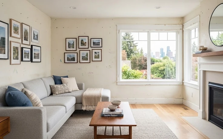 Before interior painting transformation by RedHorse Painting in Seattle