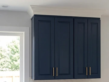 Navy Kitchen Cabinetry painting project in Seattle, WA
