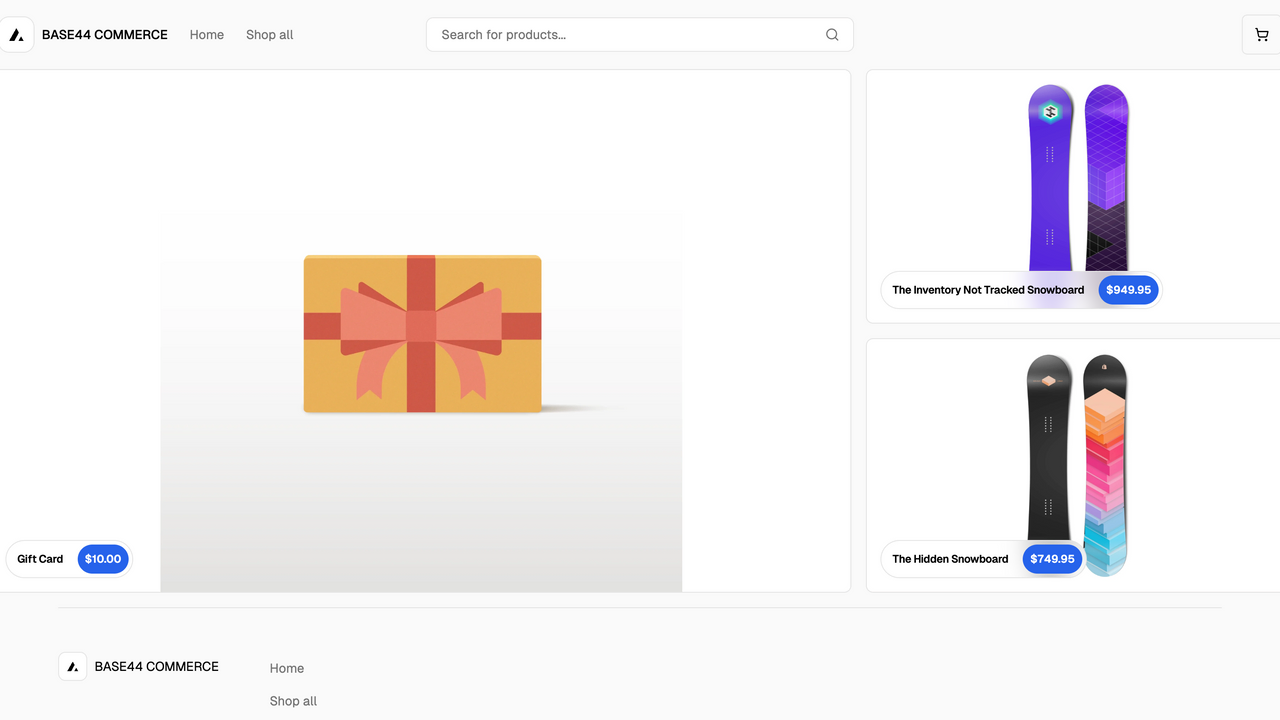 Commerce (Shopify Headless) template preview