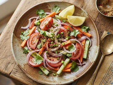 Indian Salad fresh vegetables served at X On Earth