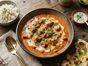 Butter Chicken served in a bowl at X On Earth