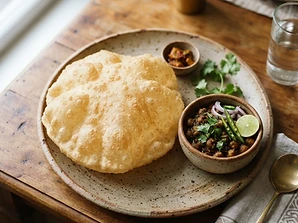 Bhature bread served at X On Earth