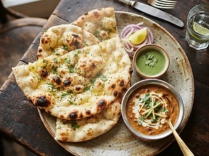 Naan flatbread served at X On Earth