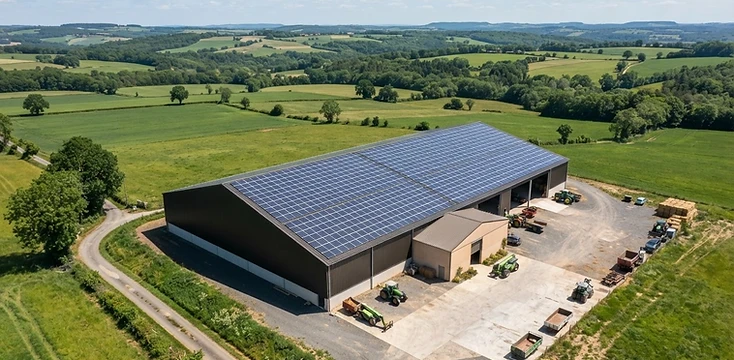 Bâtiment professionnel équipé d’une installation photovoltaïque