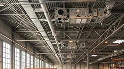 Daikin Hallenheizung mit R32 Rooftops und Frischluft