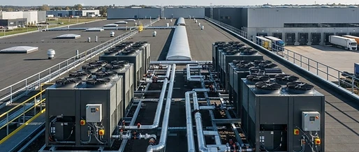 Großwärmepumpe Mitsubishi Electric CAHV R290 für Hallenheizung