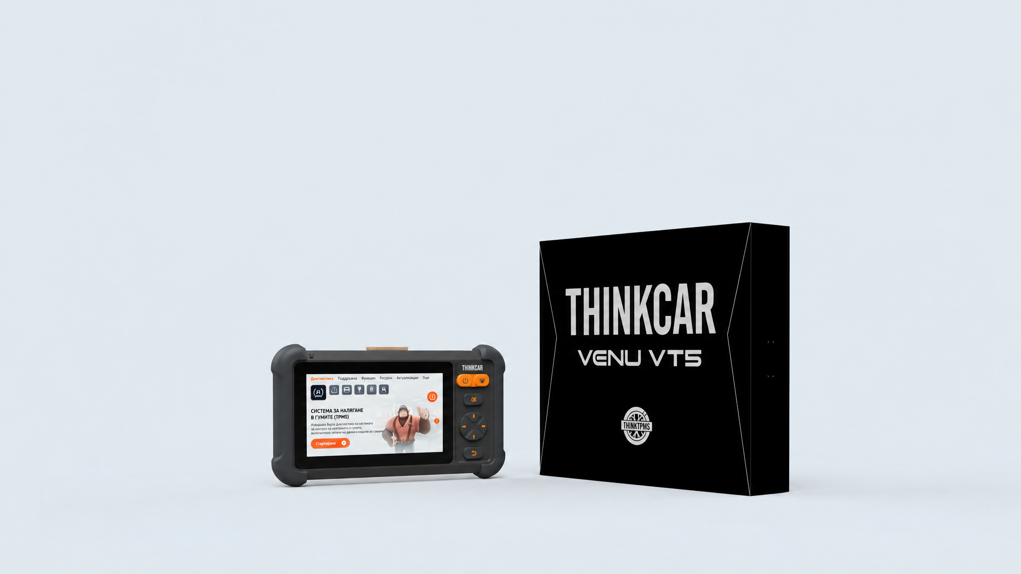 THINKCAR VENU VT5, Професионален уред за диагностика на TPMS и превозни средства, меню на БГ, пълна функционалност за TPMS, CAN FD протокол, безплатни доживотни ъпдейти