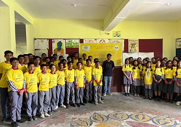 Students at the Brightminds Composite Laboratory, Bihar