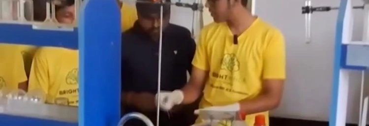 Hands-on chemistry experiment in the lab