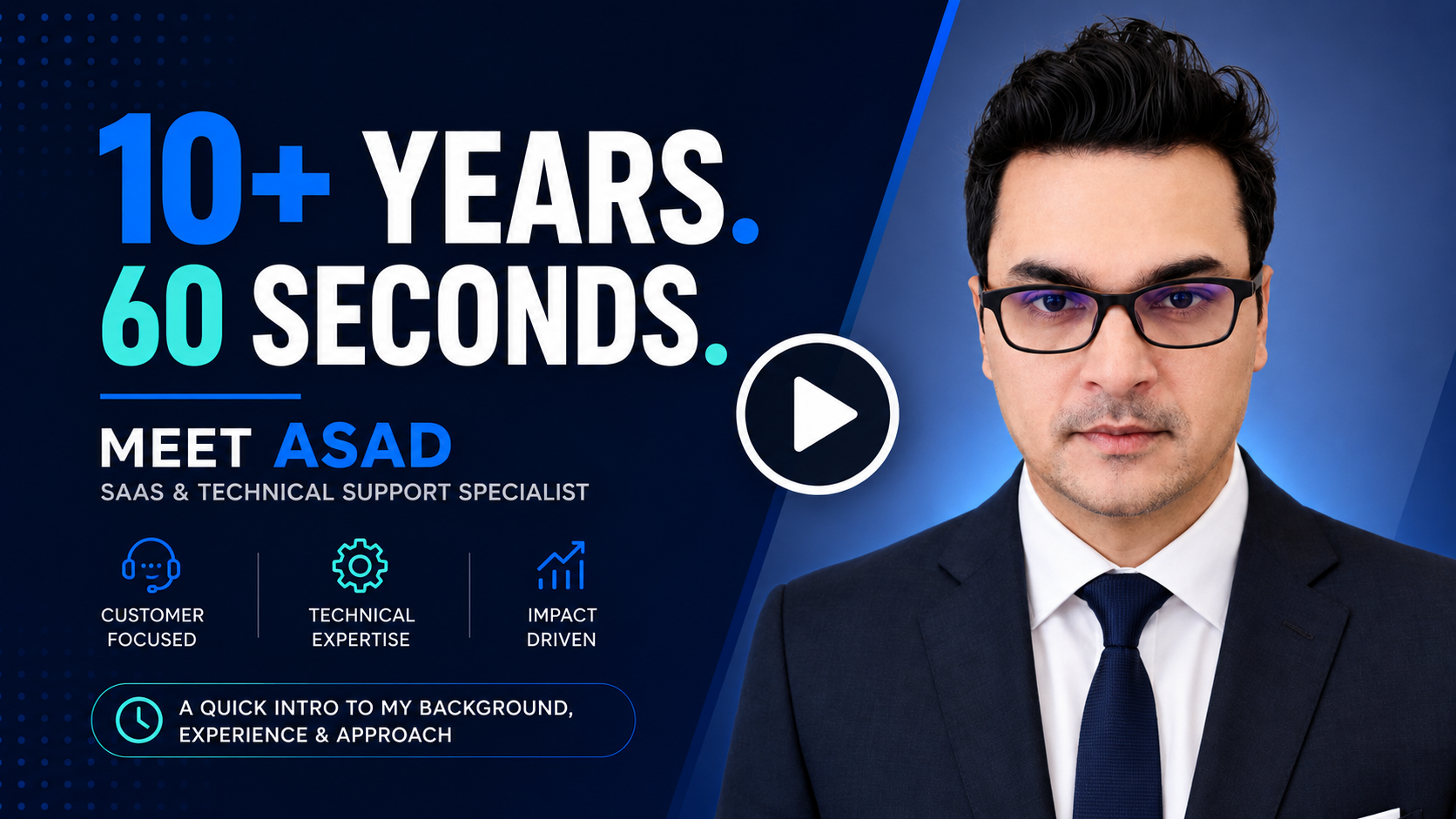 Meet Asad in 60 seconds — video introduction thumbnail