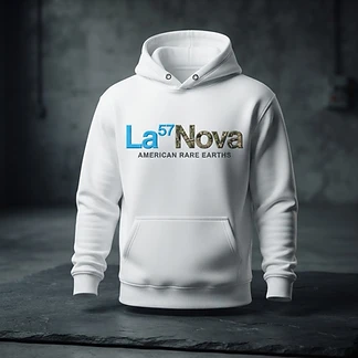 LaNova White Hoodie — Camo Lettering