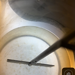 Jar test with aluminum sulfate coagulant in a Nalgene beaker