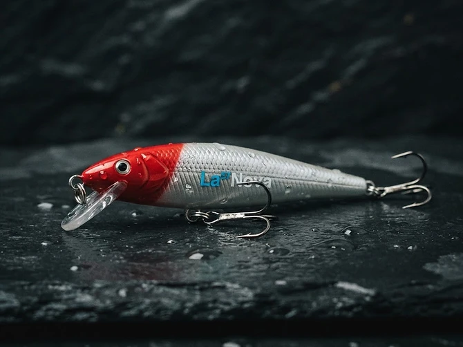 LaNova-branded classic Rapala minnow lure on dark slate