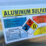 NFPA safety placard for aluminum sulfate, a hazardous chemical