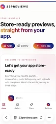 33Previews dashboard on phone