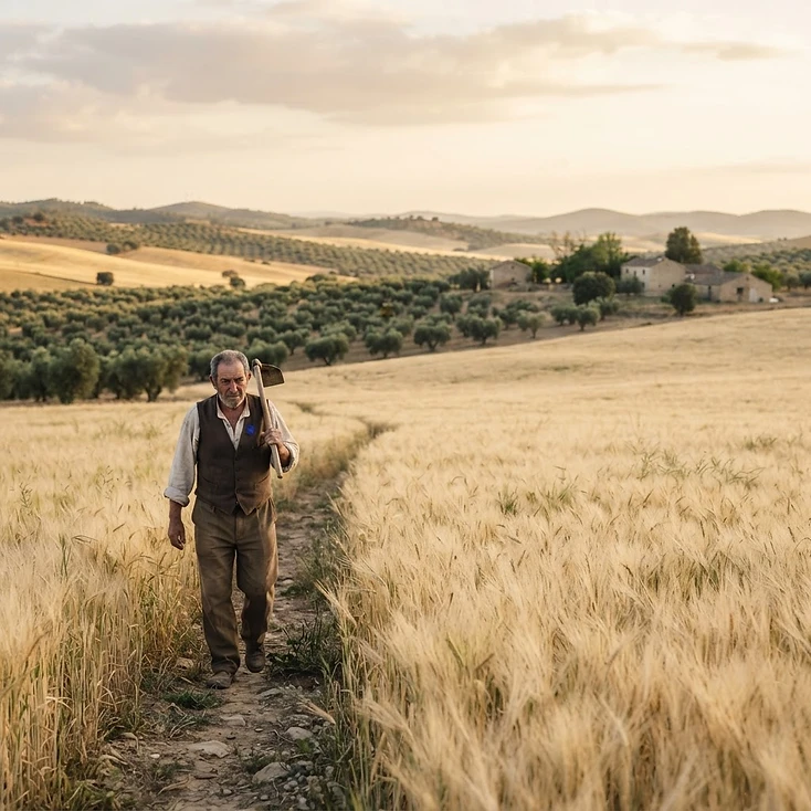 Fotografía de contexto: paisaje agrícola en el rural español.