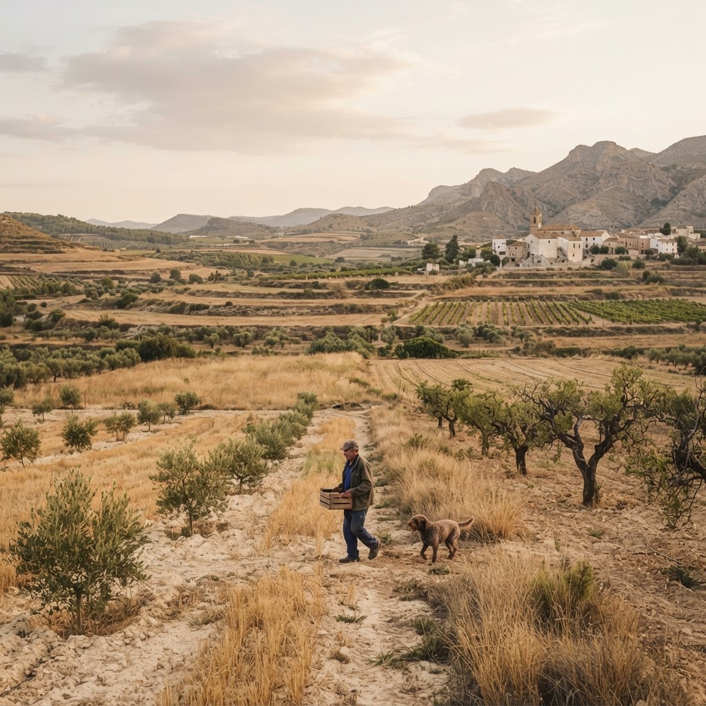 Fotografía de contexto: paisaje agrícola en el rural español.