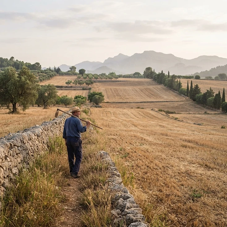 Fotografía de contexto: paisaje agrícola en el rural español.