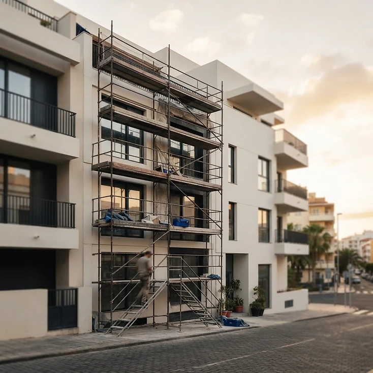 Fotografía de contexto: edificio residencial moderno en una ciudad española.