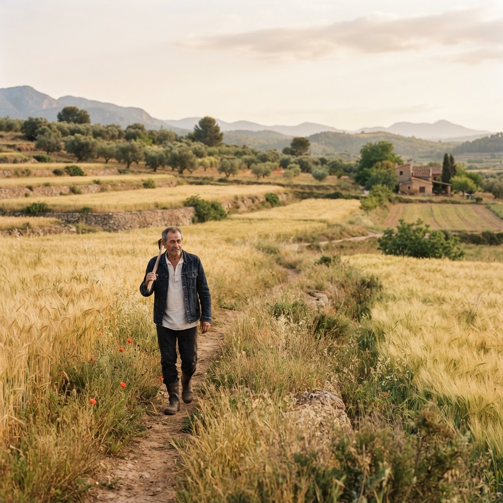 Fotografía de contexto: paisaje agrícola en el rural español.